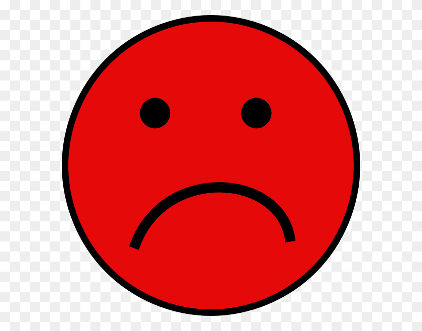 594x598 Red Sad Face Clip Art - Sad Face Clipart Transparent