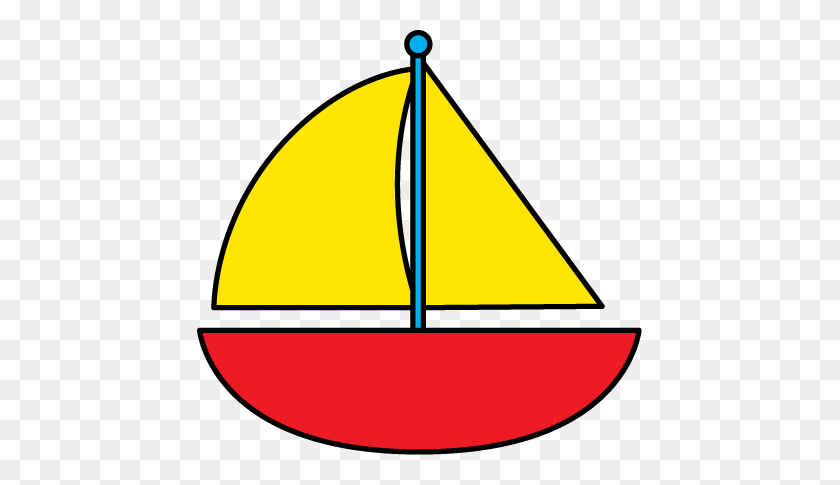 445x425 Red Sailboat Clip Art Image Red Sailboat With Yellow Sails Morze - Sailboat Clipart