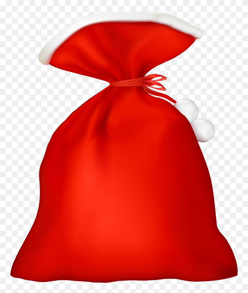 6701x8000 Red Santa Bag Transparent Png Clip - Santa Silhouette Clipart