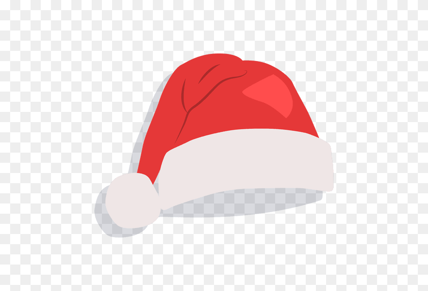 512x512 Red Santa Claus Hat Drop Shadow Icon - Santa Claus PNG
