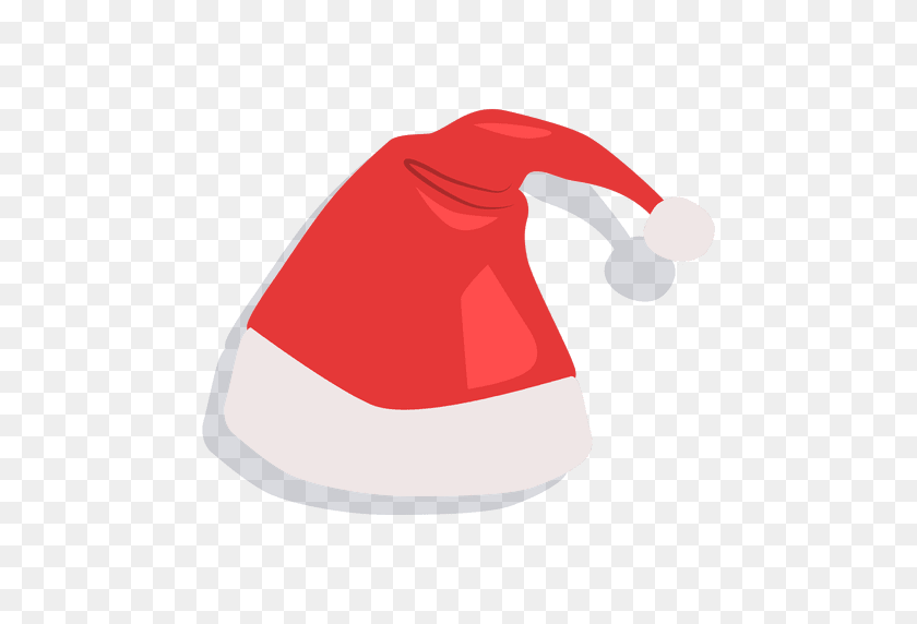 512x512 Значок Красная Шапка Санта-Клауса Тень - Шляпа Санта-Клауса Png Прозрачный