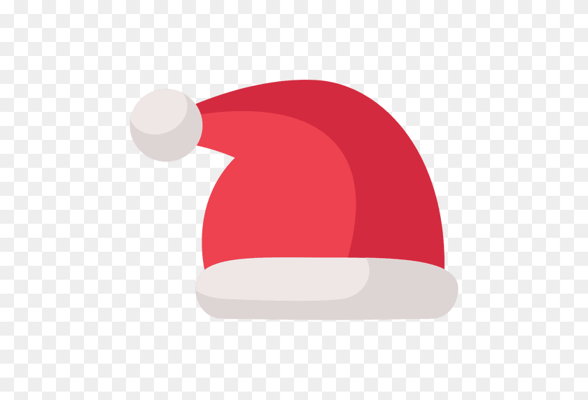 512x512 Красная Шапка Санта-Клауса Плоский Значок - Шляпа Санта-Клауса Png