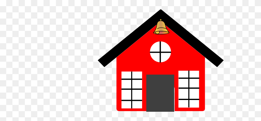 600x332 Red School House With Bell Clip Art - School Clipart Images