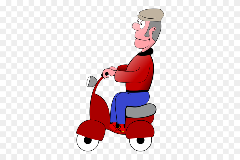 308x500 Red Scooter - Scooter Clipart