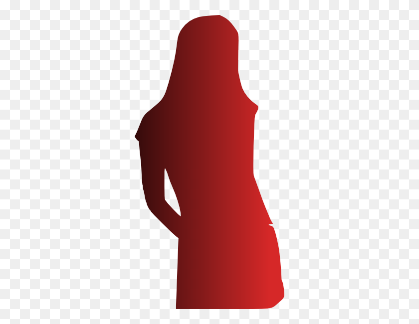 300x590 Red Shade Silhouette Woman Clip Art - Shade PNG