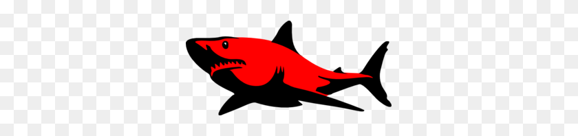 299x138 Red Shark Clip Art - Shark Clipart