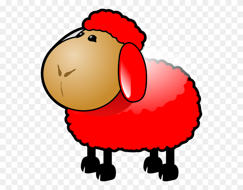 558x597 Red Sheep Png, Clip Art For Web - Sheep Clipart Outline