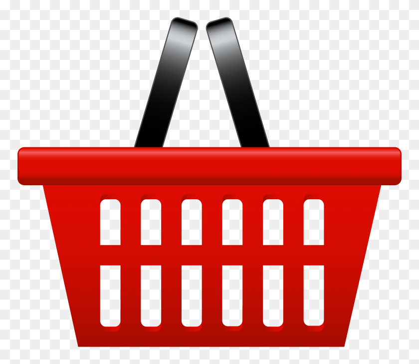 8000x6865 Red Shopping Basket Png Clip - Shopping Basket Clipart