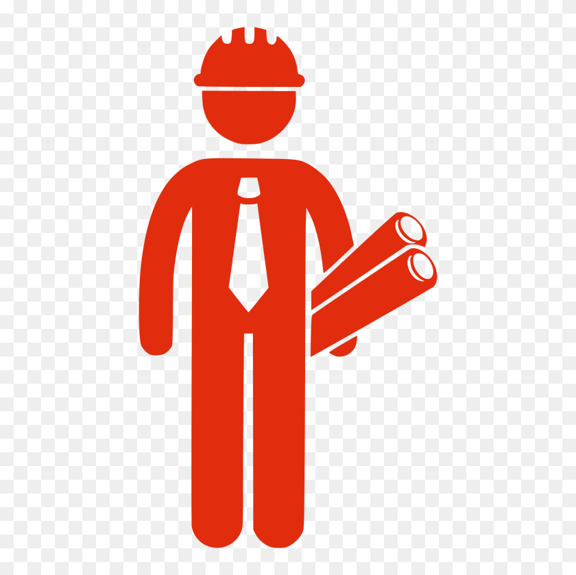 2000x2000 Red Silhouette - Construction Worker PNG