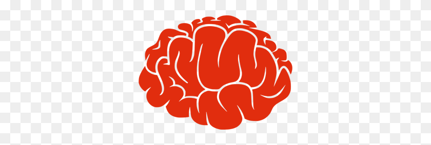 300x223 Red Silhouette Of A Brain Vector Image Dzmemore - Negative Clipart