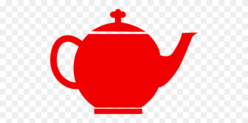 500x356 Red Silhouette Vector Clip Art Of Tea Pot - Tea Kettle Clipart