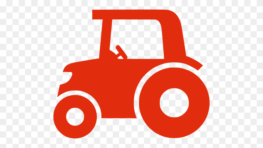 500x413 Red Silhouette Vector Image Of A Tractor - Red Tractor Clipart