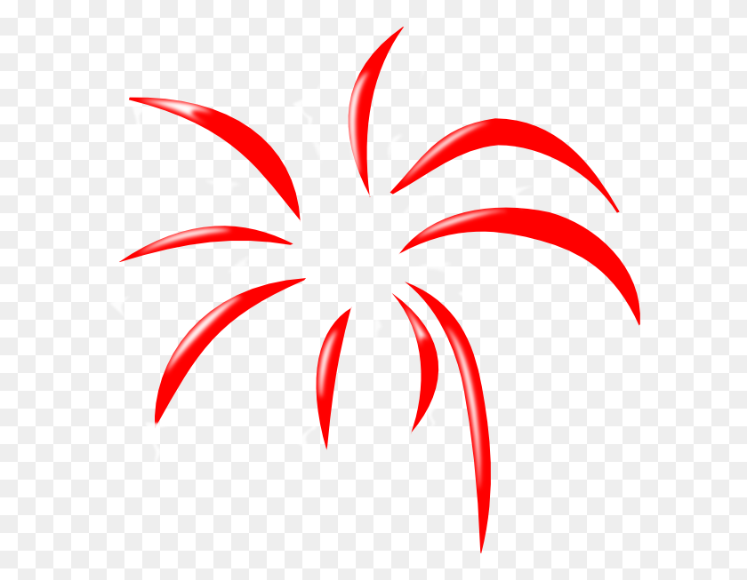 600x593 Red Simple Firework Clip Art - Simple Fish Clipart