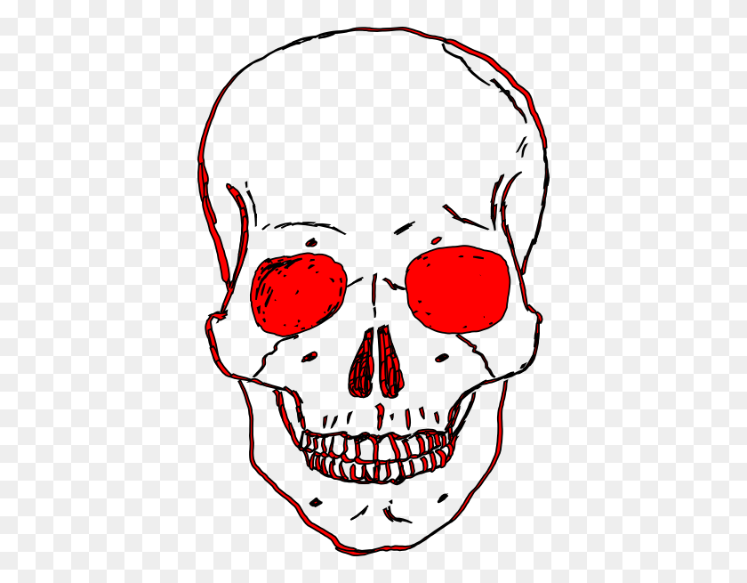 396x595 Red Skull Clip Art - Cute Skeleton Clipart