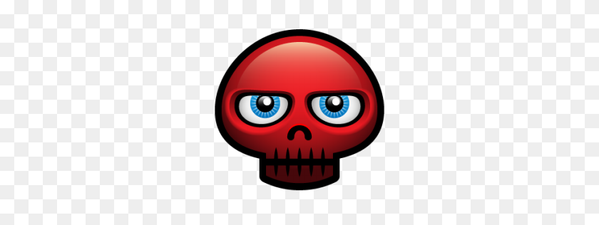 256x256 Cráneo Rojo Icono De Avatares De Halloween - Cráneo Rojo Png