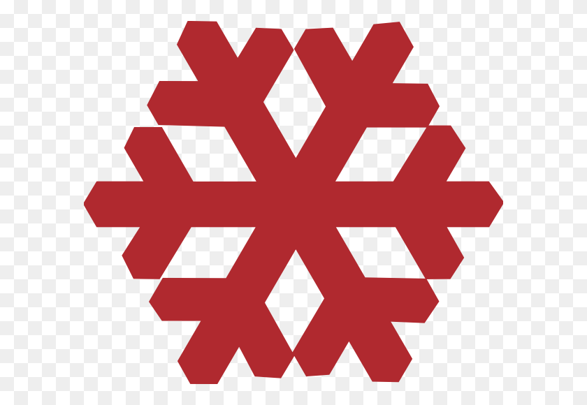 600x520 Red Snowflake Clip Art - Silver Snowflake Clipart