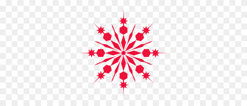 300x300 Red Snowflake Clip Art - Snowflake PNG