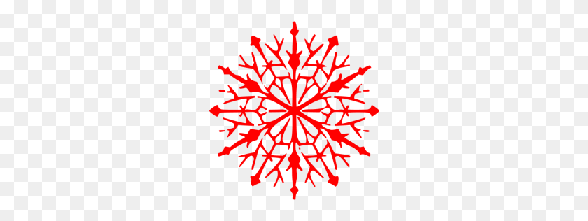 256x256 Icono De Copo De Nieve Rojo - Copos De Nieve Png Transparente