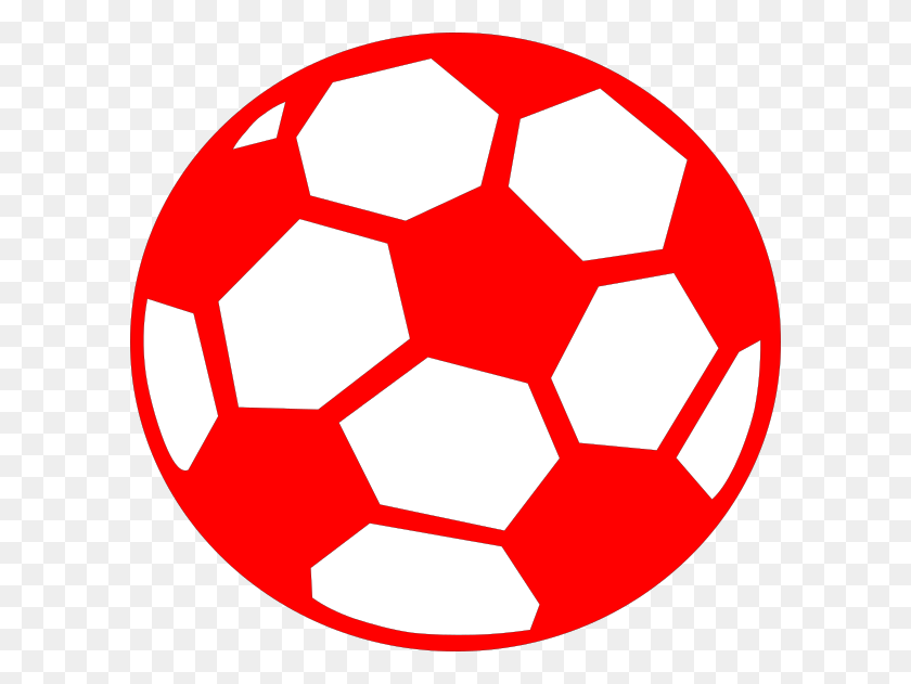 600x571 Красный Футбольный Мяч Картинки - Футбол Границы Клипарт