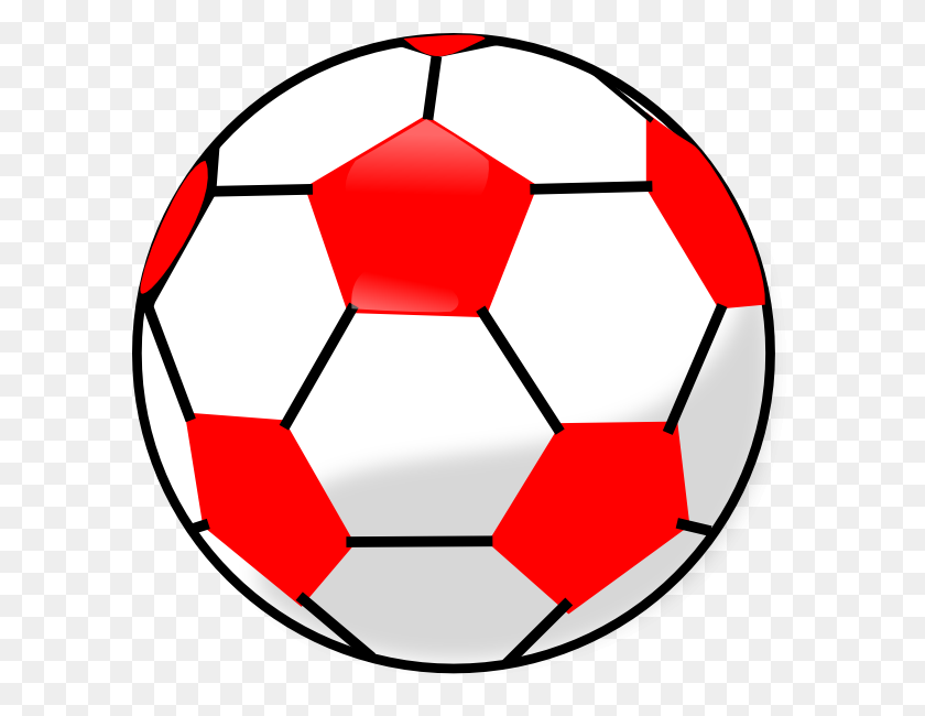600x590 Red Soccerball Clip Art - Red Ball Clipart