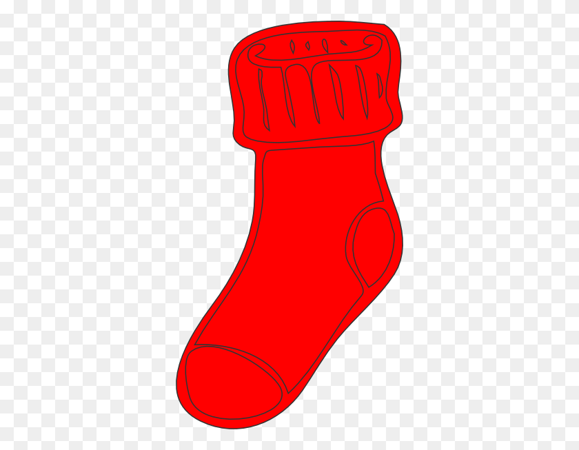 330x593 Red Sock Clip Art - Christmas Socks Clipart