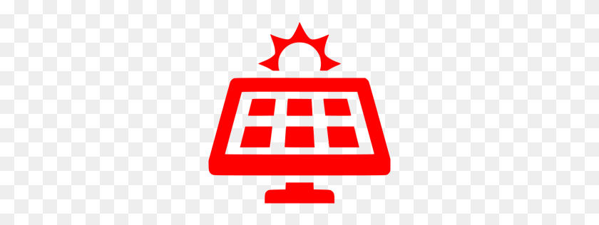 256x256 Red Solar Panel Icon - Panel PNG