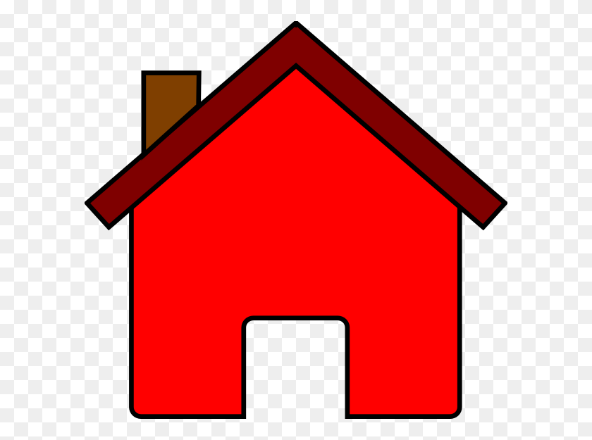 600x565 Red Solid House Clip Art Photo - Cartoon House PNG