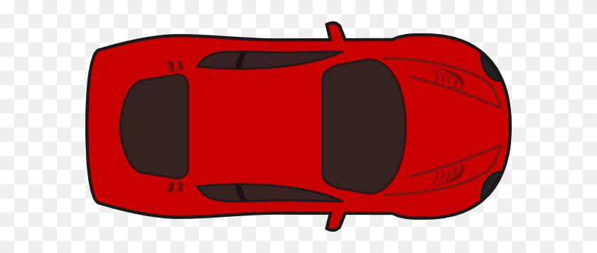 600x297 Red Sports Car Top View Clip Art - Small Car Clipart