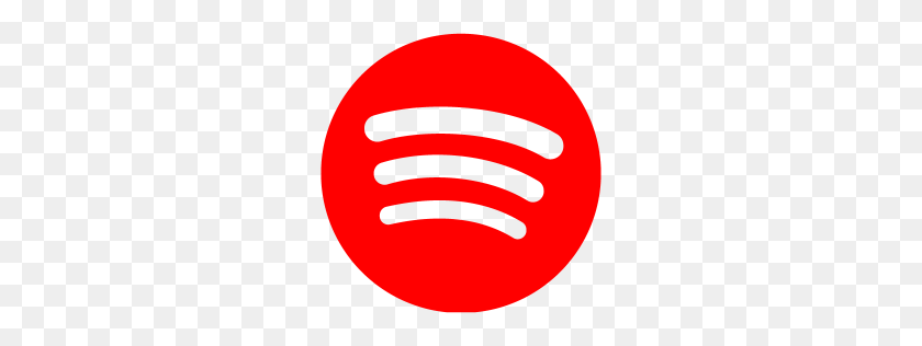 256x256 Red Spotify Icon - Red Oval PNG