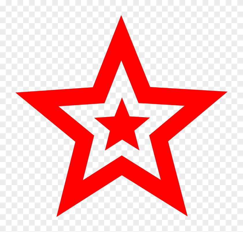 Red Star In Star Icons Png - Red Stars PNG