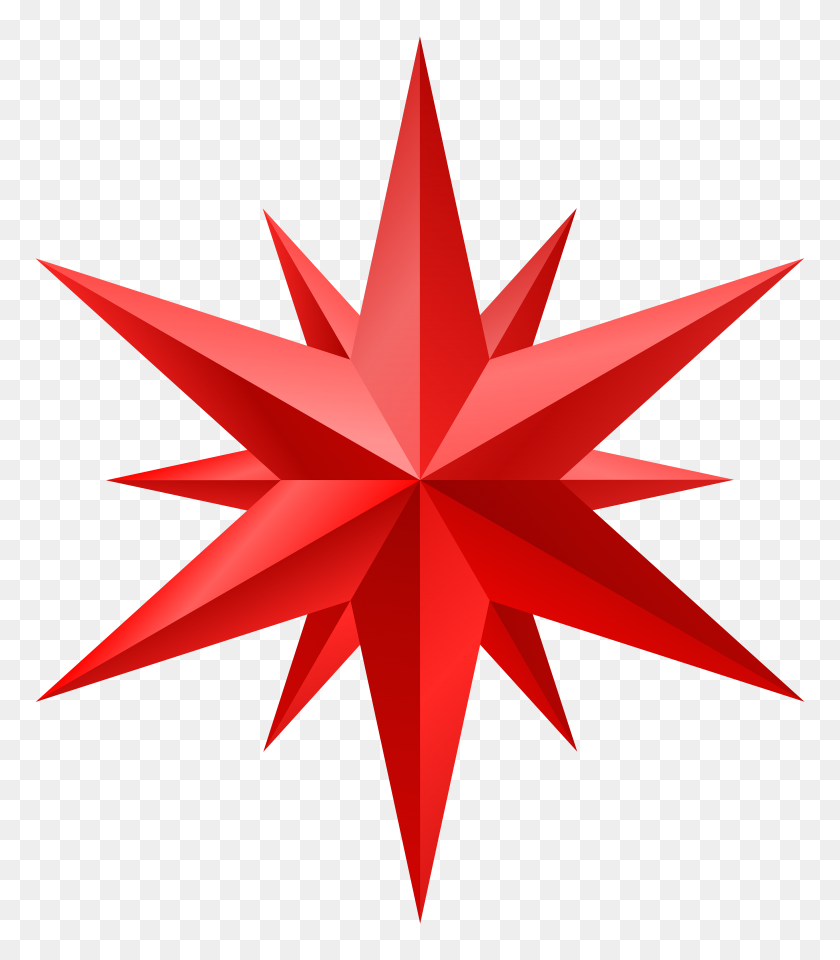 6929x8000 Red Star Png Clip - Star Banner Clipart