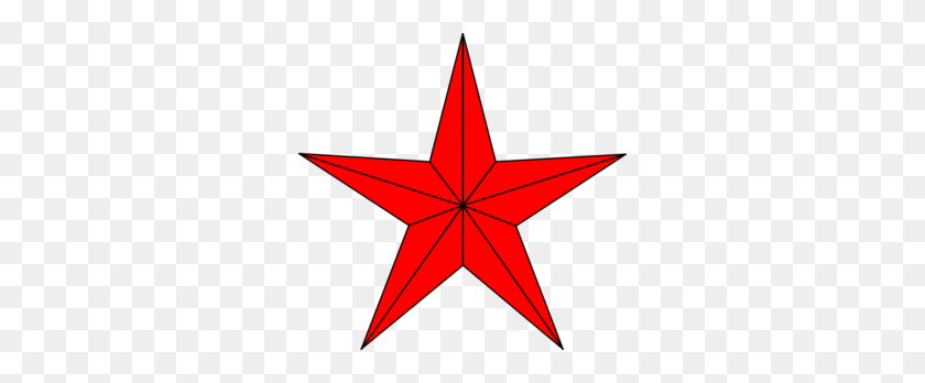 298x288 Red Star With Lines Clip Art - Red Lines PNG