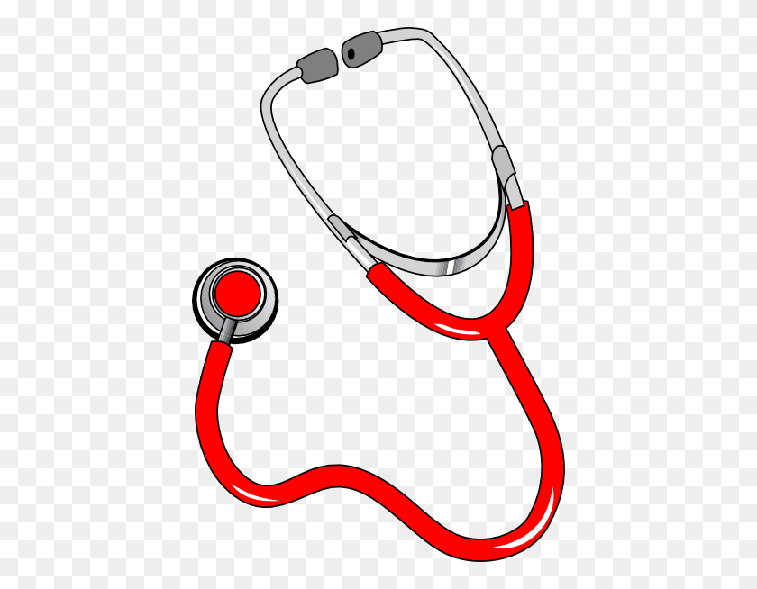 414x594 Red Stethoscope Clip Art - Free Veterinary Clipart