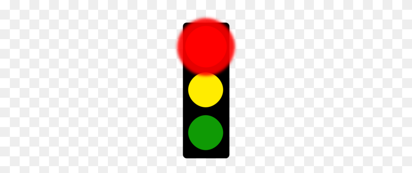 132x294 Red Stop Light Clip Art - Traffic Light Clipart