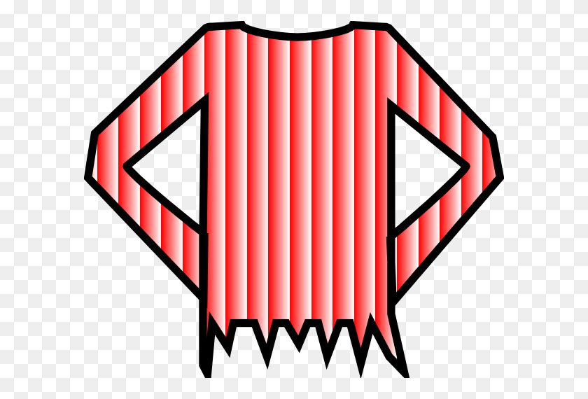 600x510 Red Striped Shirt Clip Art - Striped Tie Clipart