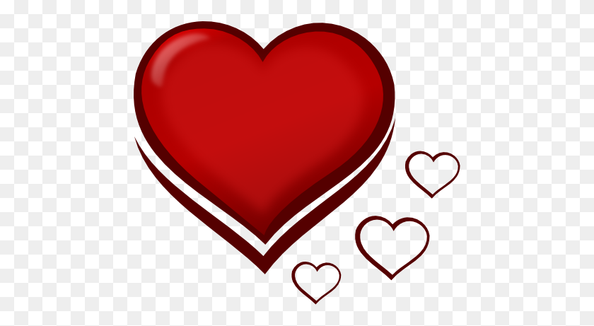 462x401 Red Stylized Heart Clip A G O O D H E A R T Clip - Loss Clipart