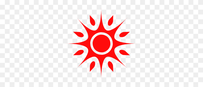 300x300 Red Sun Clip Art - Sun Clipart Free