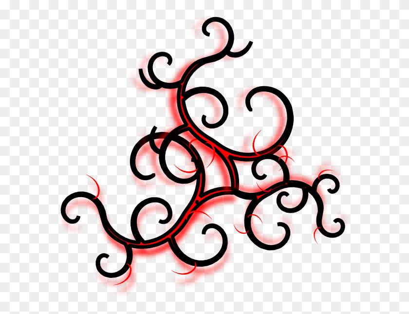 600x585 Red Swirls Clip Art - Swirl Clipart PNG