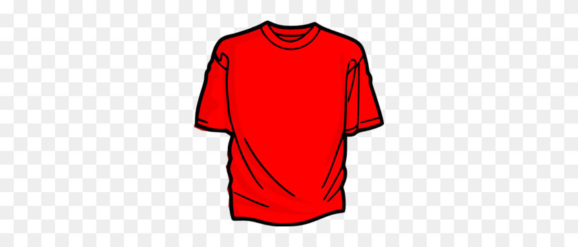 276x300 Imágenes Prediseñadas De Camiseta Roja - Clipart De Contorno De Camiseta