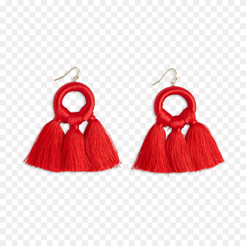 888x888 Red Tassel Earrings Lindex - Tassel PNG