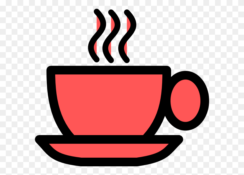 600x545 Красная Чашка Чая Картинки - Чашка Чая Клипарт Черный И Белый