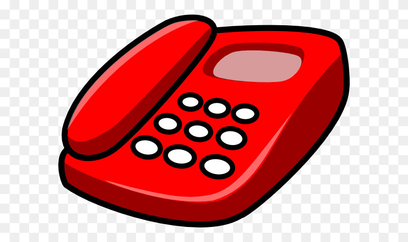 600x439 Red Telephone Clip Art Free Vector - Rotary Phone Clipart