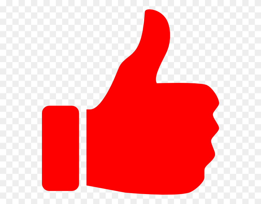 570x597 Red Thumbs Up Clip Art - Thumb PNG