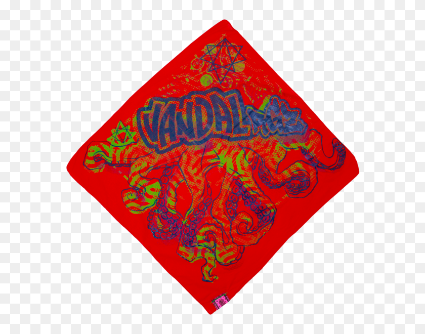 600x600 Red Tntcls Art Print Bandanas Vandalrgz Online Store, Apparel - Red Bandana PNG