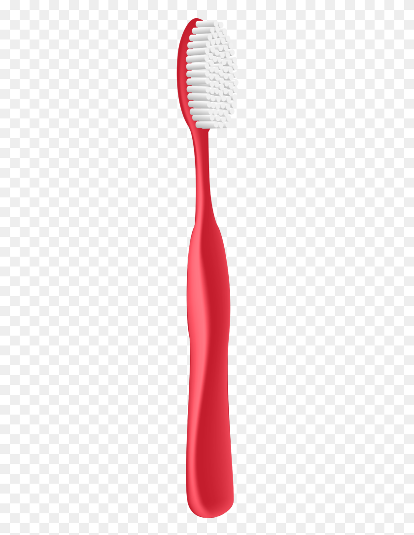 147x1024 Red Toothbrush Png Clip Art - Toothbrush Clipart Black And White
