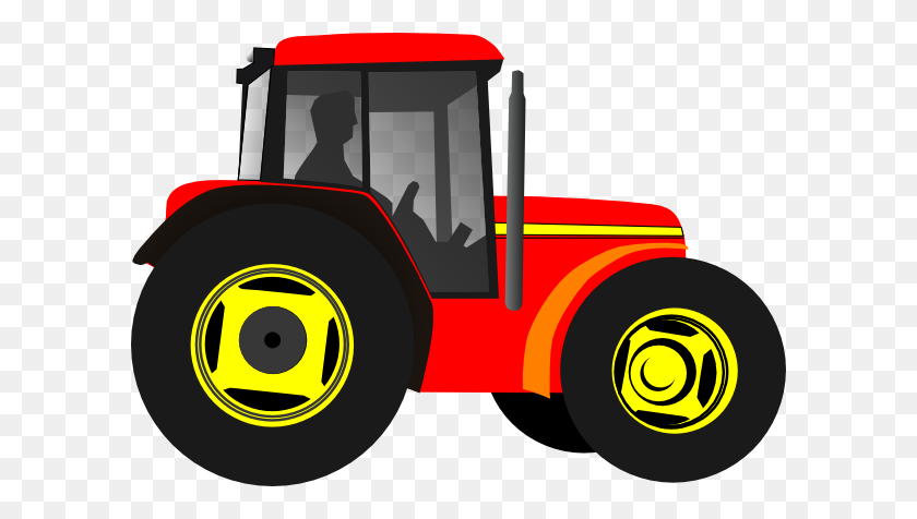 600x416 Red Tractor Clip Art - Red Car Clipart