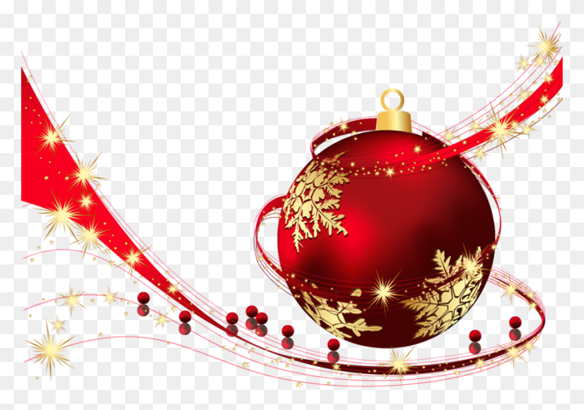 890x604 Red Transparent Christmas Ball Png - Poinsettia Clip Art Free
