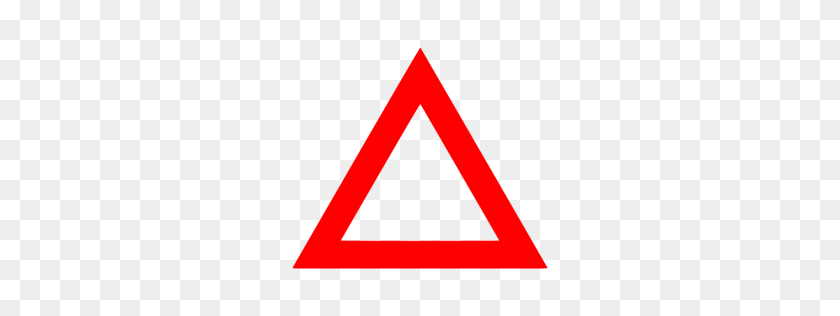 256x256 Icono De Contorno De Triángulo Rojo - Triángulo Rojo Png