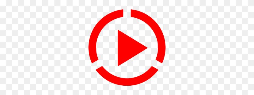 256x256 Red Video Play Icon - Play Video PNG