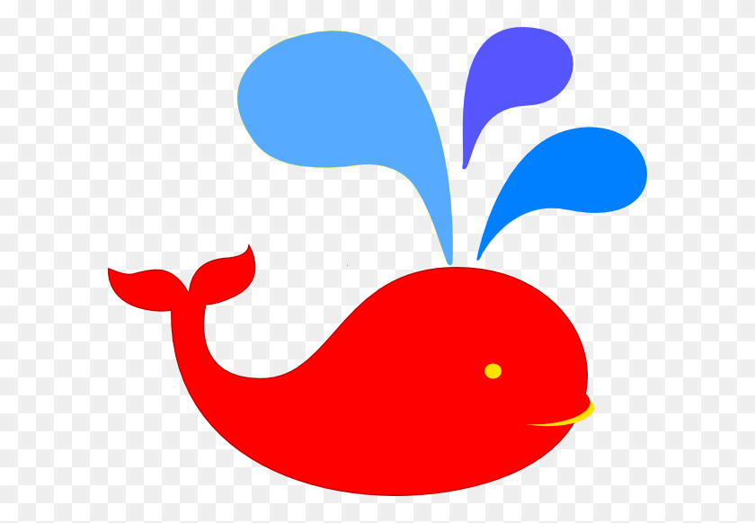 600x522 Red Whale, Blue Water Png, Clip Art For Web - Blue Water Clipart